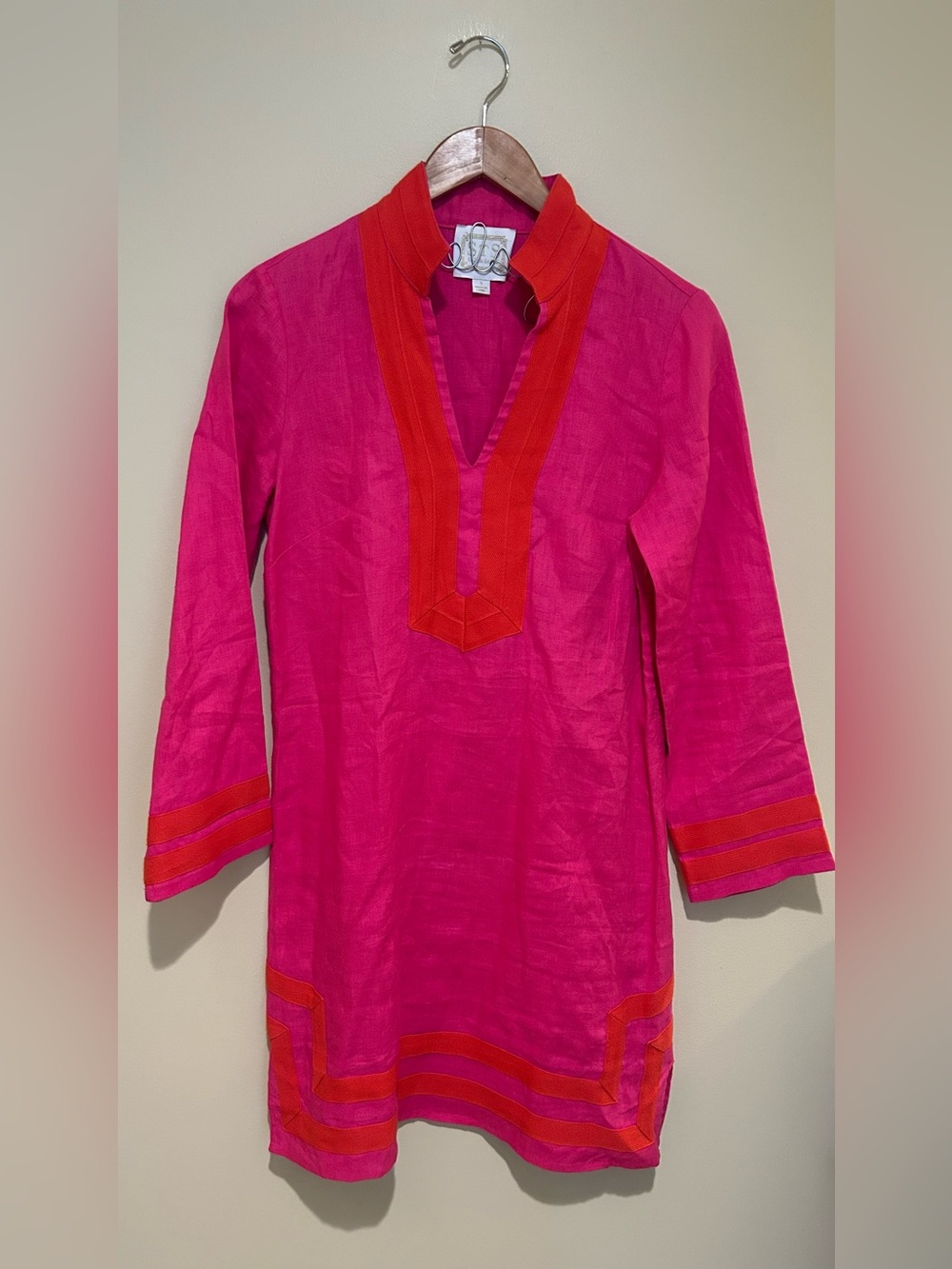 Sail to Sable Women’s 100% Linen Red & Pink Dress Size Small